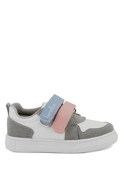 Benetton Bn-31180 Pantofi sport pentru fetiță - Velcro și alb