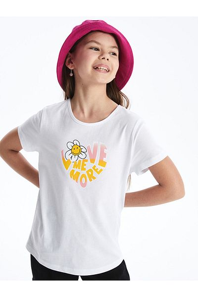LC Waikiki Κοντομάνικο μπλουζάκι Girl - Crew Neck με στάμπα