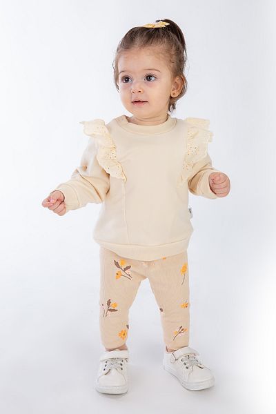 Tuffy Kids 6-18 Months Girl's Lace Detailed Floral Seasonal Double Tights Set
