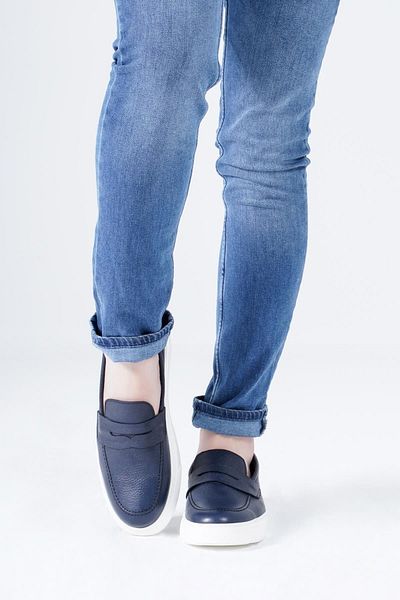 CZ London Marineblau - Herren-Loafer aus echtem Leder, lässige Sneaker, Sportschuhe
