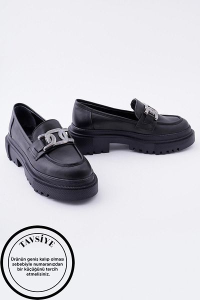 CZ London Genuine Leather Women's Moccasin Thick Soled Shoes with Accessories