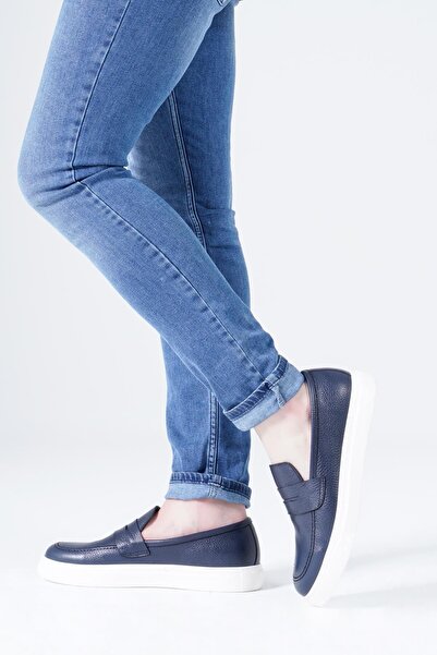 CZ London Sötétkék - Valódi bőr férfi naplopó alkalmi sportcipő