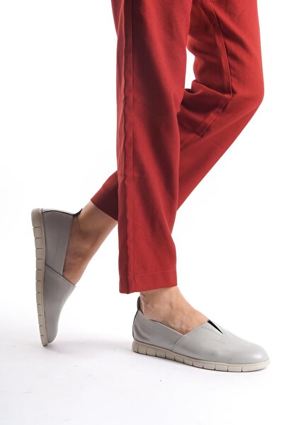 CZ London Kadın Hakiki Deri Önü Lastik Detaylı Rahat Esnek Taban Günlük Ayakkabı