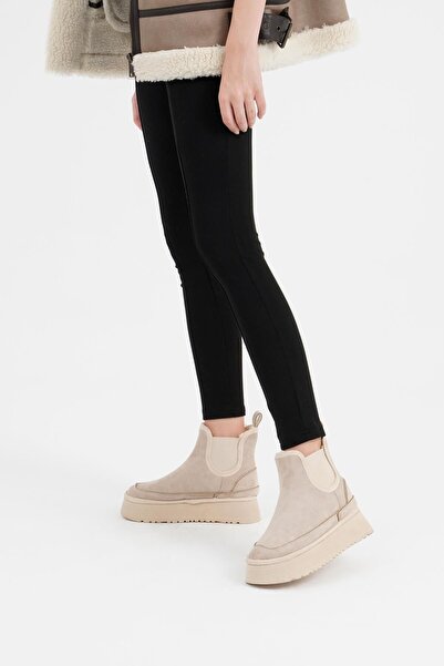 CZ London Women's Chelsea Boots Elastic Comfortable with Fur Inside