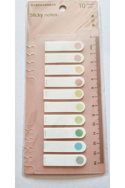 Modellino 10 Colors Adhesive - Finger Open Nail Postit Brace (200 Pieces) with Plastic Ruler