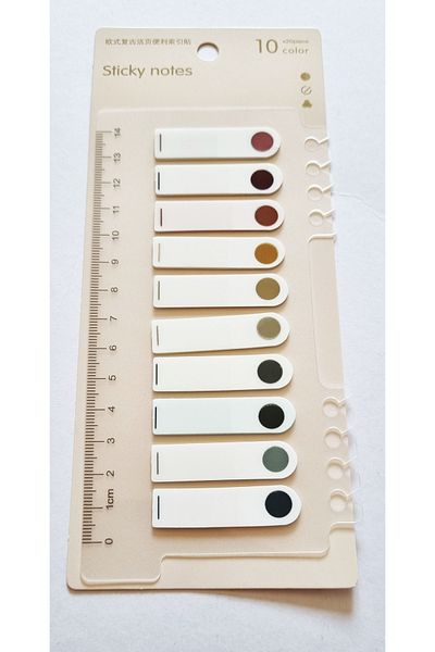 Modellino 200 Pieces 10 Colors Adhesive Finger Dark Nail Postit Brace - with Plastic Ruler
