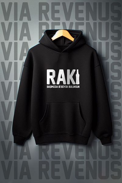 Vordevia Φούτερ με κουκούλα με κουκούλα με στάμπα Raki Pocket 3 νήματα