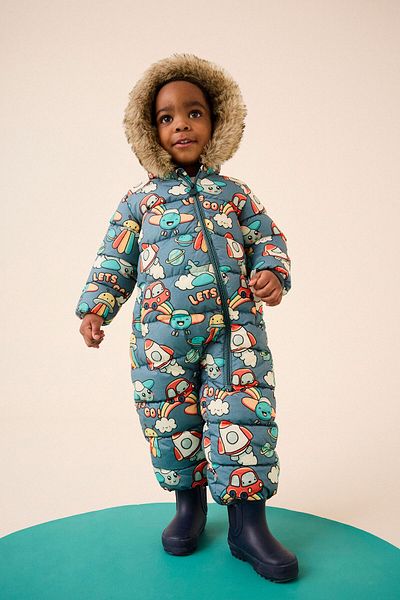 Next Baby Trend Printed Lined Snow Jumpsuit