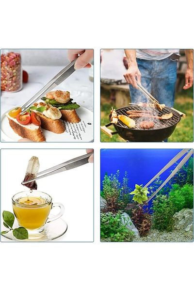 obrigado Practical Masterchef Meat Cooking Tweezers - Steel Kitchen Presentation Tool