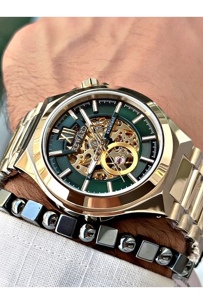 Reward Men's Wristwatch - Silver Rose Gold, Luxury Mechanism, Steel Cord + Bracelet Gift