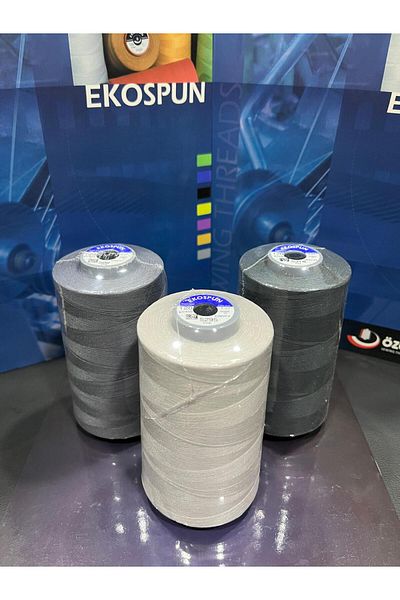 AYHANMAK Set of 3 Sewing Thread 120 No 5000m Polyester Ekospun, High Strength, Ultra Quality