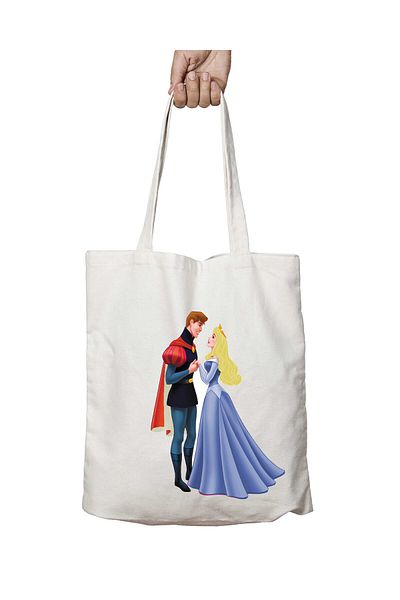 ART HEDİYE Sleeping Beauty Washable Shoulder Tote Bag - Διαρκής σε δύο όψεις, για το σχολείο και την παραλία