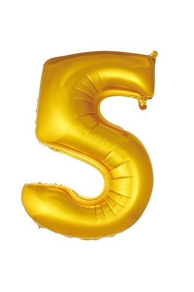 Öz-bal 100cm Gold Colored Metallic Foil Number Balloon - Shiny Gold Color, Large Size