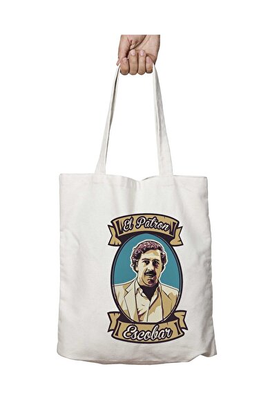 ART HEDİYE Le Patron Escobar - Washable Permanent Shoulder Tote Bag, for Scho...