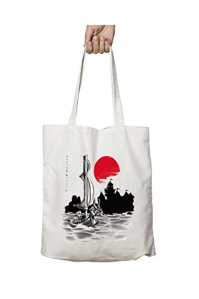 ART HEDİYE Zelda Red Sun Hero - Two Sides Lasting and Washable Shoulder Tote Bag