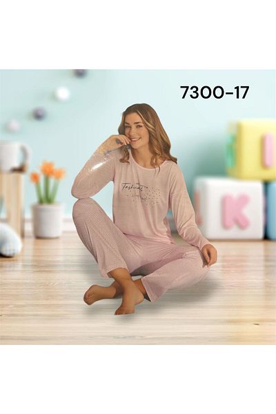 Pijamoni Σετ πιτζάμες μονό ζέρσεϊ με μακριά μανίκια