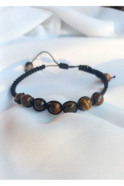 ZeynDesign Natural Stone Men's Tiger Eye Bracelet