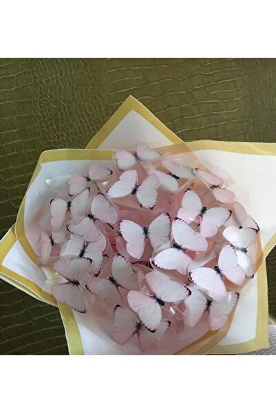 Redblue Led Işıklı 20 Li Pembe Kelebek Çiçek Buketi