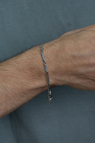 ANGELSS JEWELLERY Singapur Bambu Küp Model Erkek Çelik Bileklik Künye Eck05b