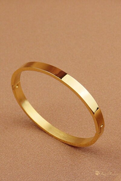 Keyifli Hayaller Çelik Kelepçe - Sade Düz Çelik Kelepçe Bileklik Kalınlık 0,6mm