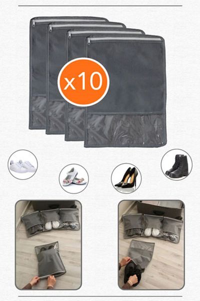 she berrak 10 Travel Type Suitcase Shoes Organizers