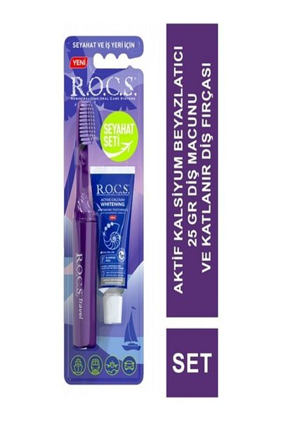 R.O.C.S. Rocs Travel Kit (Travel Set) Whitening Tooth Toothpaste 25GR + Brush