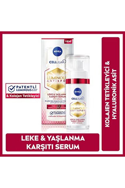 NIVEA Luminous630 Leke&Yaşlanma Karşıtı Kolajen Tetikleyici Serum 30 ml Hyaluronik Asit