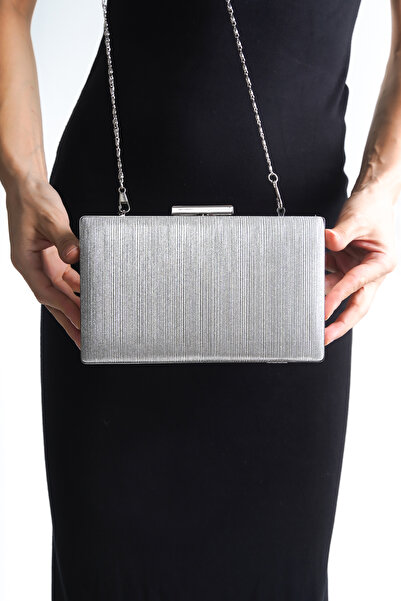 mor ayakkabı Βραδινή τσάντα για φόρεμα, Τσάντα για βραδινή έξοδο, Ασημένια τσ...