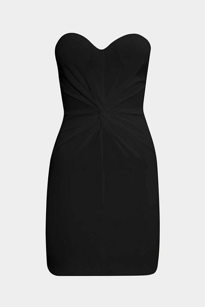 Açelya Okcu Strapless Premium Women's Mini Dress - Knot Detailed