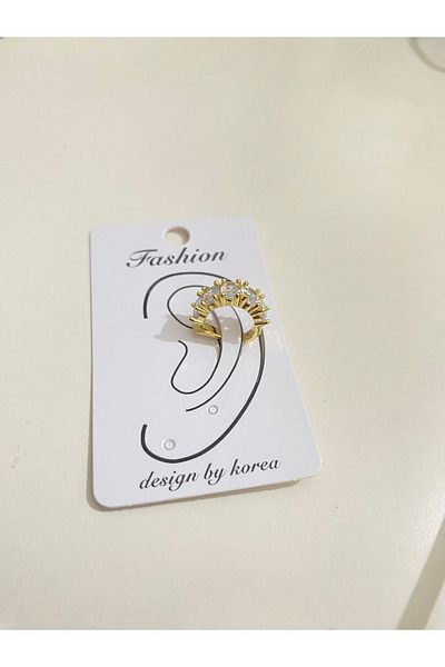 ANGELSS JEWELLERY Gold Silver Baguette Stone Cartilage Steel Earrings