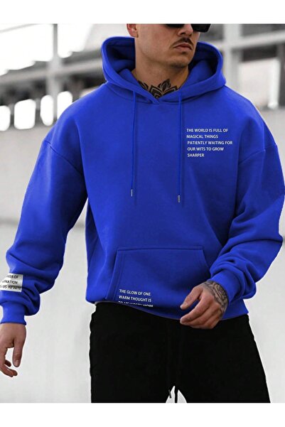 SeusCraft Magical Things Sax Blue Огромна суитшърт с качулка - дебела, зимна,...