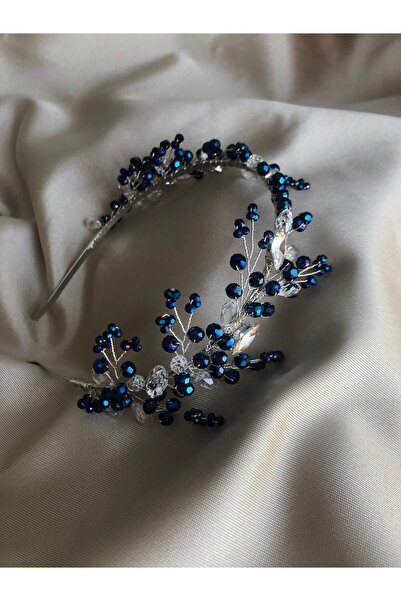 DOĞA ART STORE Αξεσουάρ για τα μαλλιά της νύφης με κρυστάλλινη πέτρα σε μπλε ...