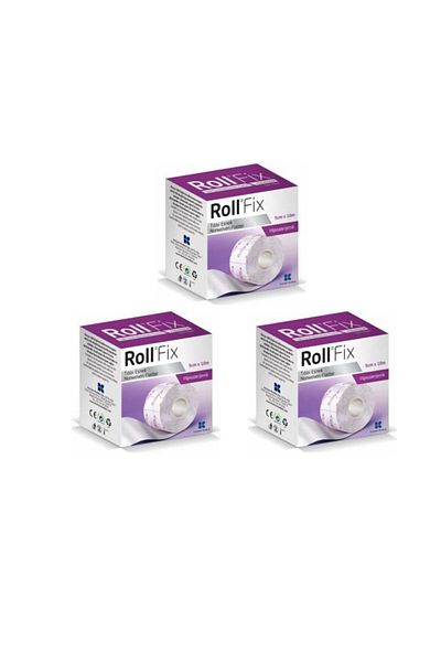 ROLLFİX رول فيكس شريط تثبيت مرن مضاد للحساسية 5 سم × 10 م 3 قطع