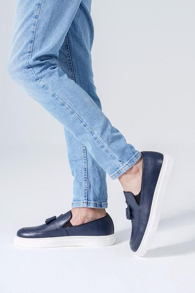 CZ London Echtleder-Herren-Loafer, bequeme, lässige Alltagsschuhe mit Quasten