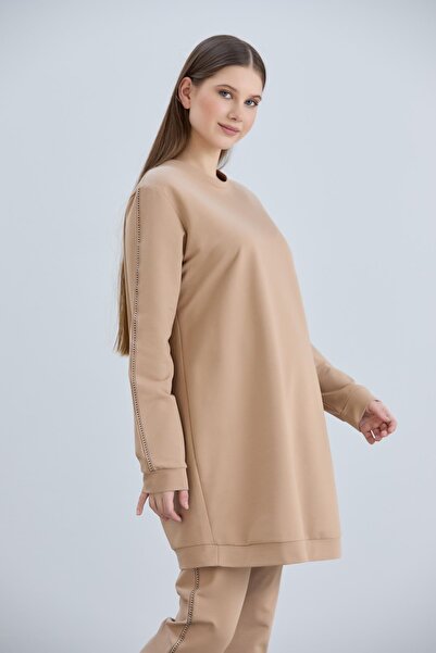 LİYACA Hamile Eşofman Takımı Oversized Ayarlanabilir Bel Yan şeritli