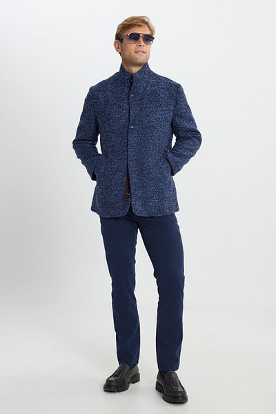 AC&Co / Altınyıldız Classics Pánský vlněný stojáček Saks s bočními kapsami Standard Fit