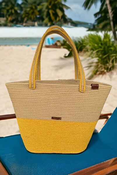 GNG Home Tekstil حقيبة كتف وشاطئ من قماش الجوت