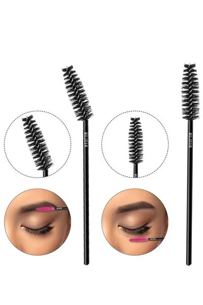 MUJGAN 50 Pack Eyebrow Eyelash Combing Brush Black Color