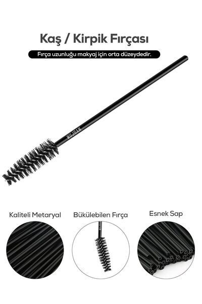 MUJGAN 50 Pack Eyebrow Eyelash Combing Brush Black Color
