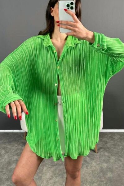 bb butik basic Cămașă oversize din tul din șifon