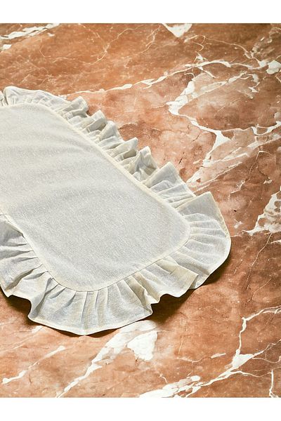 CALİONS 100% ΒΑΜΒΑΚΙ ΦΥΣΙΚΟ βολάν VINTAGE RUNNER 40X140 CM