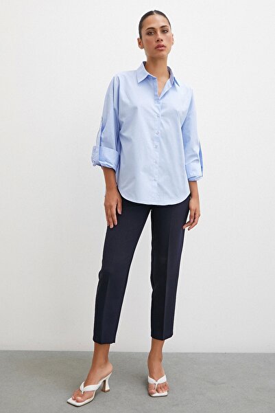 Never more Cămașă cu mânecă albastră