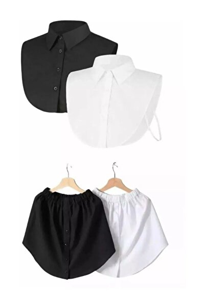 tessetür Bone diyarı Яка на риза и пола от черно-бял супер костюм от 4 части