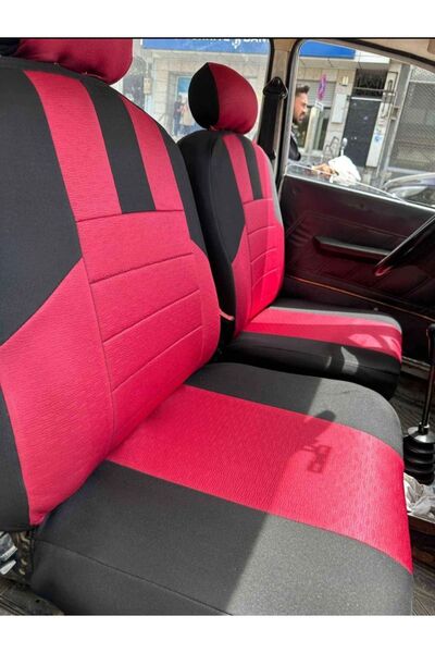 Drexpress Car Seat Cover Full Set Universal Red Color 8 Pieces