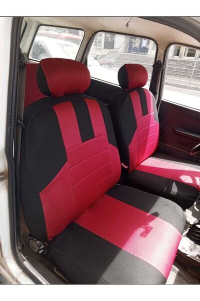 Drexpress Car Seat Cover Full Set Universal Red Color 8 Pieces