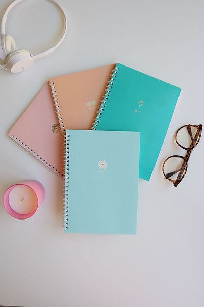 Nice Notes A5 Dotted Set of 4 - Spiral School Notebook and Bullet Journal