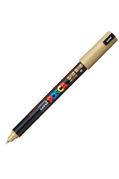 UNİ-BALL Posca Uni Pc-1mr Ultra Fine Colored Paint Marker Pens - 0.7 Mm (1 Piece Gold+1 Piece Silver)