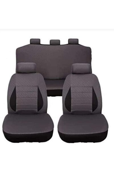 Drexpress غطاء مقعد السيارة مجموعة كاملة عالمية باللون الرمادي 8 قطع غطاء مقع...