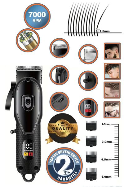 yopigo YP-1755 Hair Cut Trimmer Erkek Kadın Vücut Tıraş Makinesi Şarjlı Saç S...