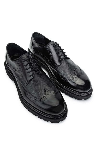 Tamer Tanca Genuine Leather Black Men's Casual Shoes